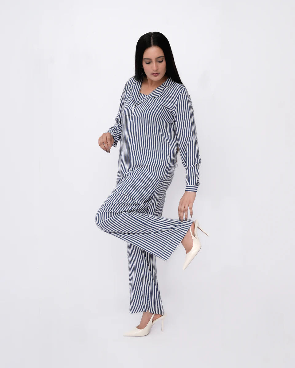 Women Stylish Co-Ord Set	- Blue