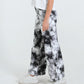 Women Tie & Dye Wide Leg Jeans – Black