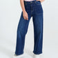Women Wide Leg Denim Jeans – Navy Blue