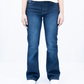 Women Flare Fit Denim Jeans - Dark Blue
