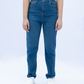 Women Mom Fit Jeans - Dark Blue