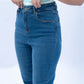 Dark blue denim jeans for women