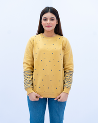 Women Sweatshirt Regular Fit - Beige