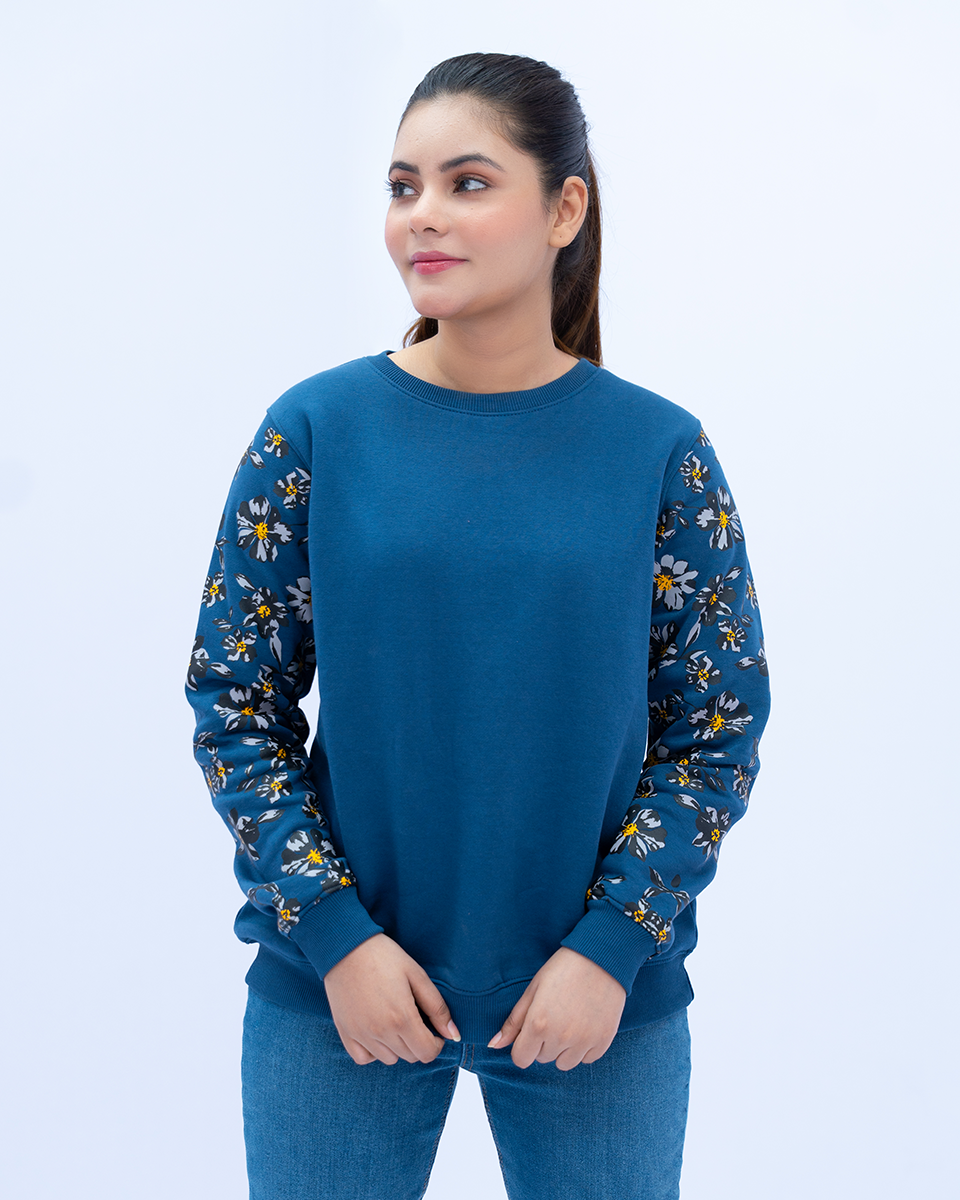 Women Sweatshirt Regular Fit - Blue