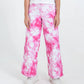 Women Tie & Dye Wide Leg Jeans – Fuchsia Pink