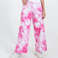 Women Tie & Dye Wide Leg Jeans – Fuchsia Pink
