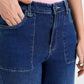 Women Wide Leg Denim Jeans – Navy Blue