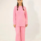 Full view of a women’s fuchsia pink plain co-ord 