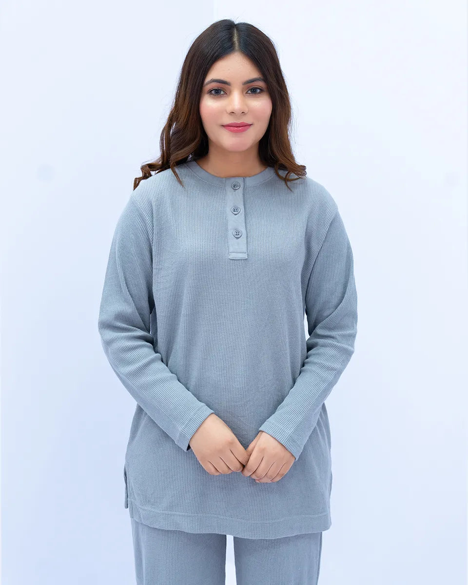 Women’s Grey Plain Co-Ord Set on a white background