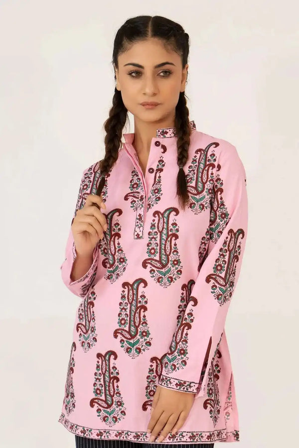 Women Printed Kurti - Pink