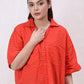 Women’s Red Basic Cropped Shirt