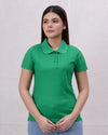 Women’s green basic premium polo shirt