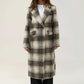 Checkered Long Wool Tweed Coat