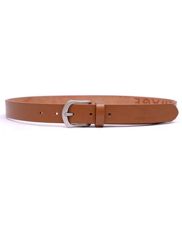 Women Basic Buckle Belt – Burnt Sienna Mustard