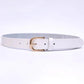 Women’s White Basic Buckle Belt