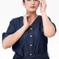 Denim  Long Dress Shirt- Indigo Blue