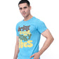 Men’s Graphic Printed T-Shirt – Cyan Blue