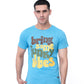 Men’s Graphic Printed T-Shirt – Cyan Blue