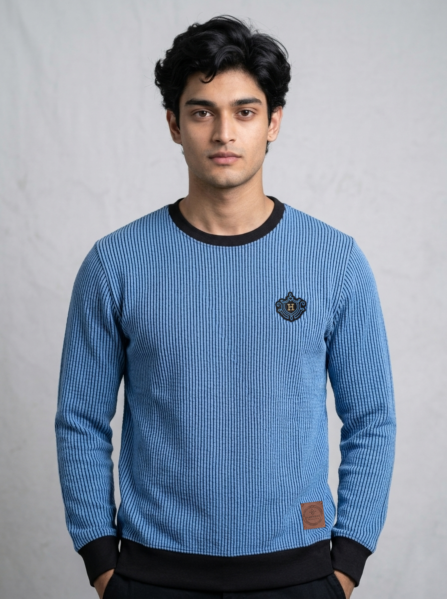 Men’s Interlock Crew-Neck Sweatshirt - Lapis Blue