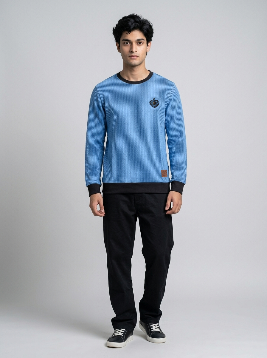 Men’s Interlock Crew-Neck Sweatshirt - Lapis Blue
