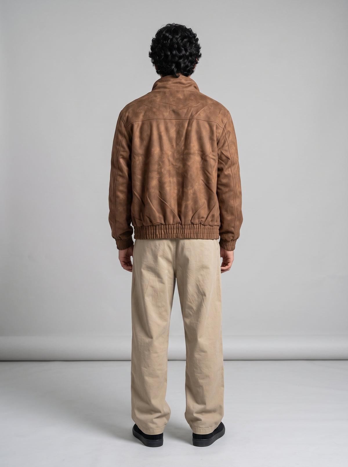 Men's Brown Suede Utility Jacket - Brown