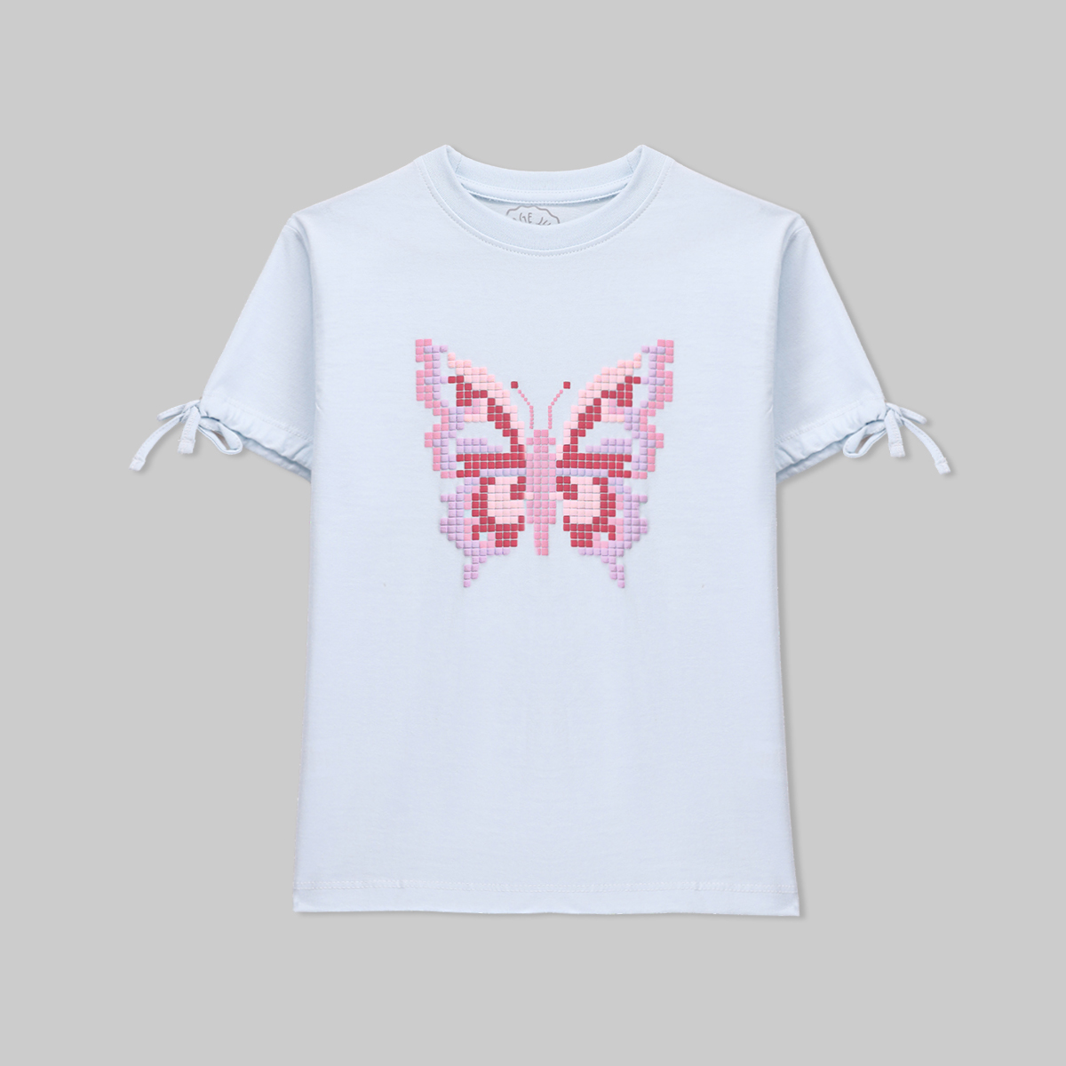 Girls Butterfly Print T-Shirt - Delicate Blue