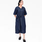 Denim  Long Dress Shirt- Indigo Blue