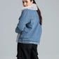 faded denim outerwear jacket