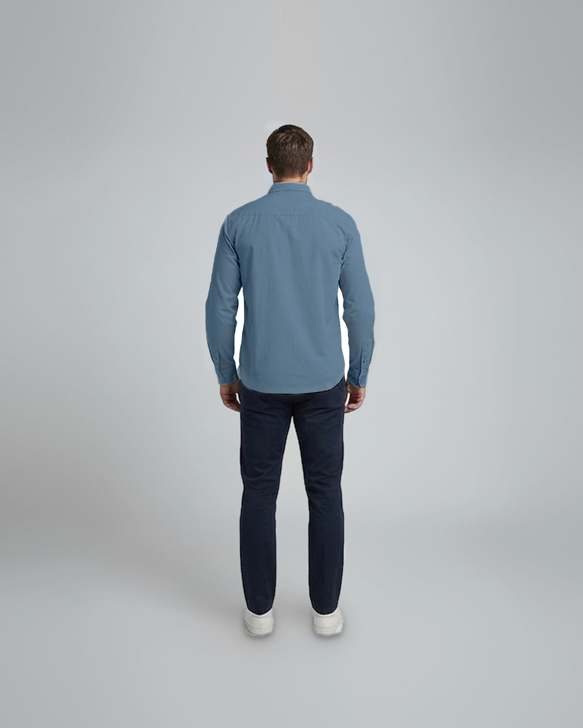 Men's Blue Cotton-Lycra Shirt