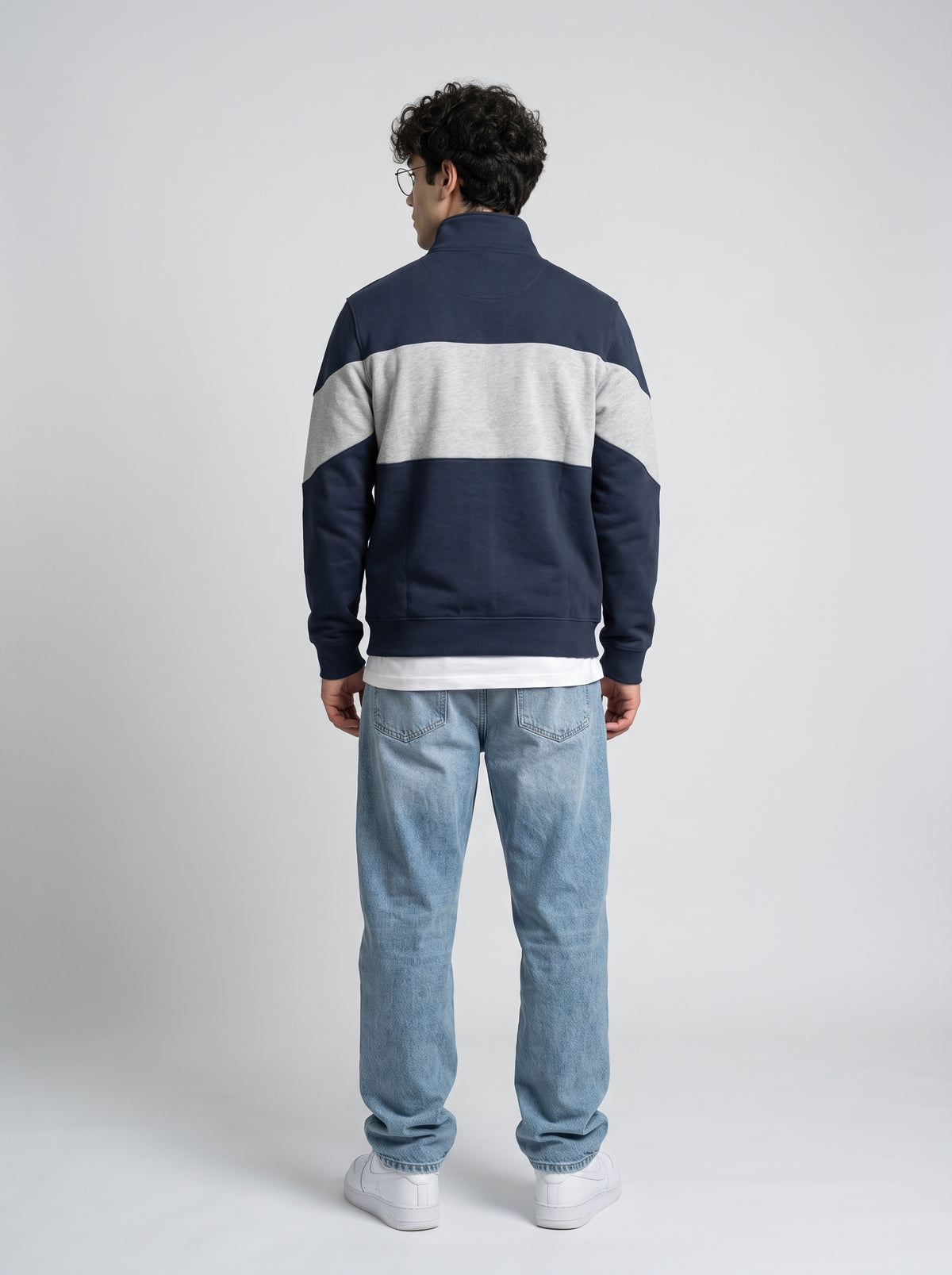 Men's Zip-Up Fleece Track Jacket - Navy