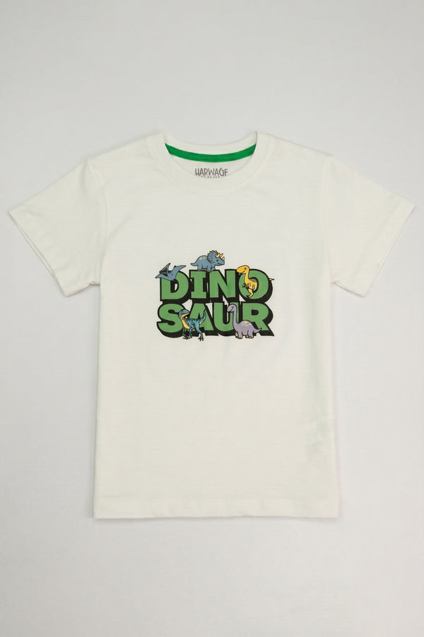 Little Kids Round Neck T-Shirt – White