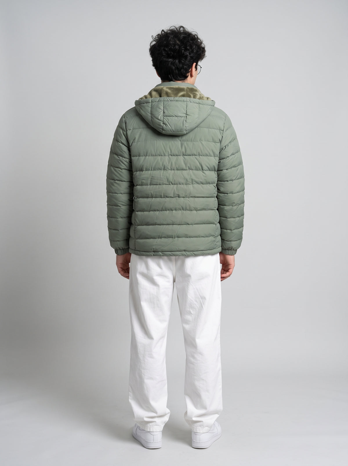 Men's Hooded Puffer Jacket - Sea Foam