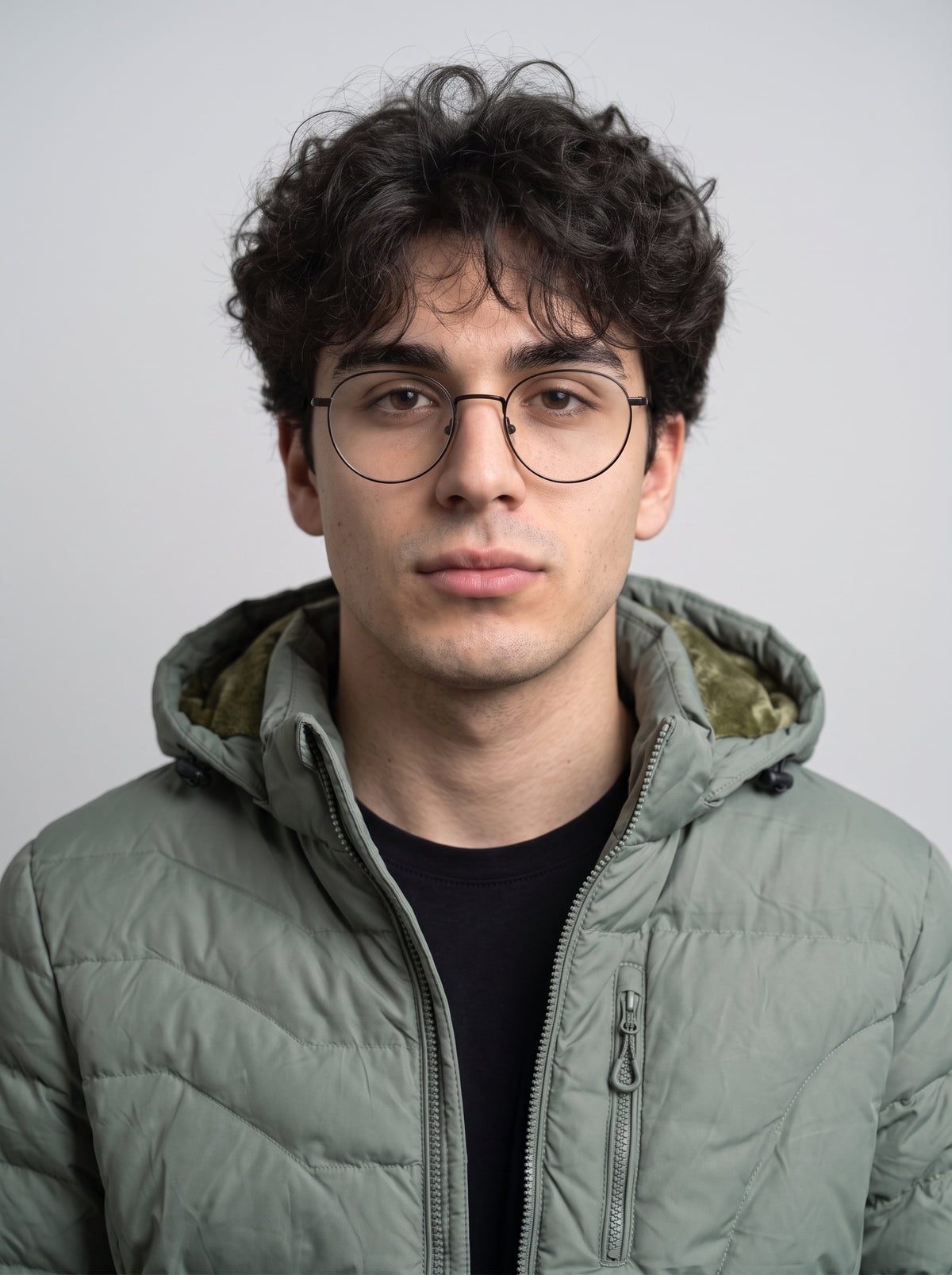 Men's Hooded Puffer Jacket - Sea Foam