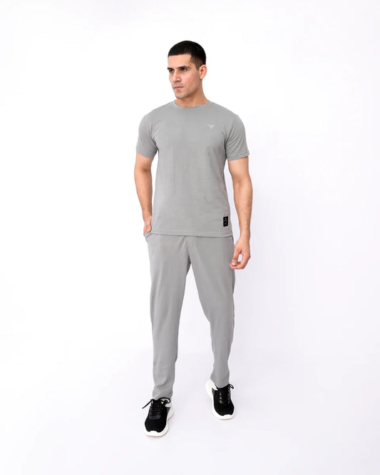Men’s Solid Grey Co-ord Set – Neutral Grey