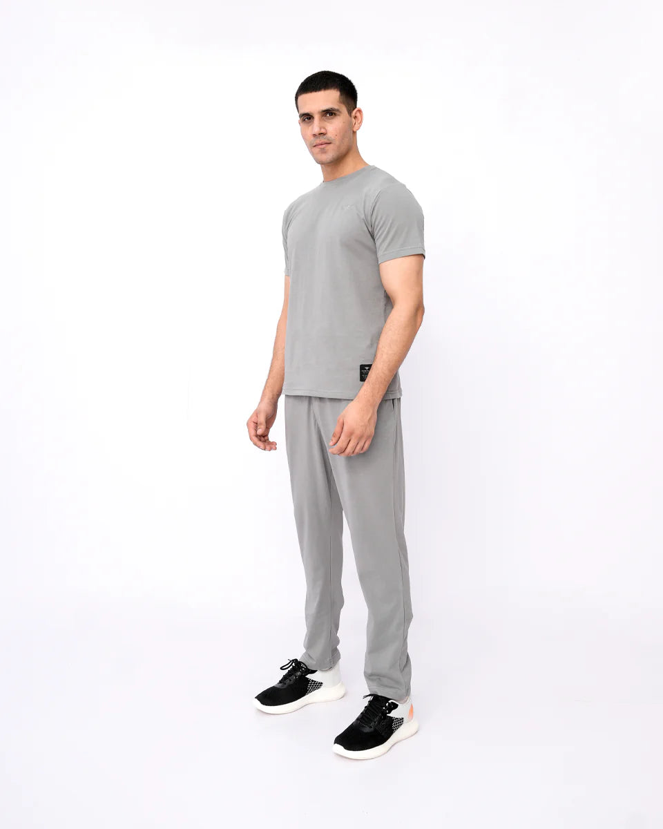 Men’s Solid Grey Co-ord Set – Neutral Grey
