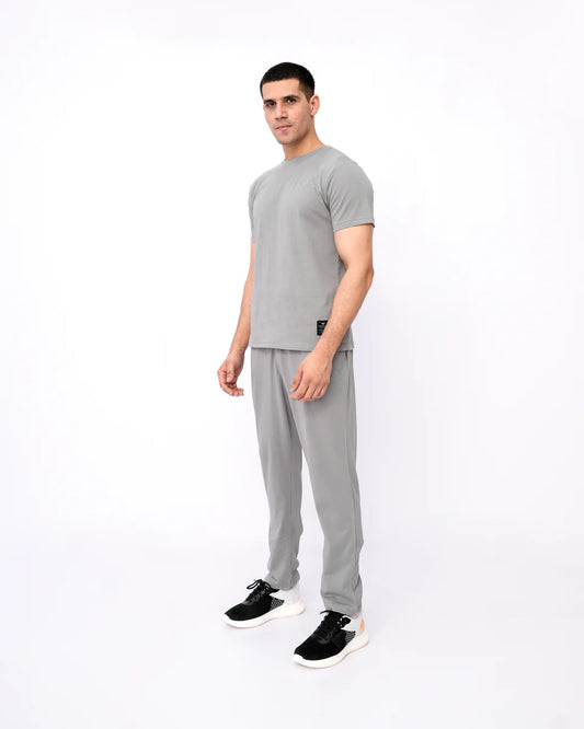Men’s Solid Grey Co-ord Set – Neutral Grey