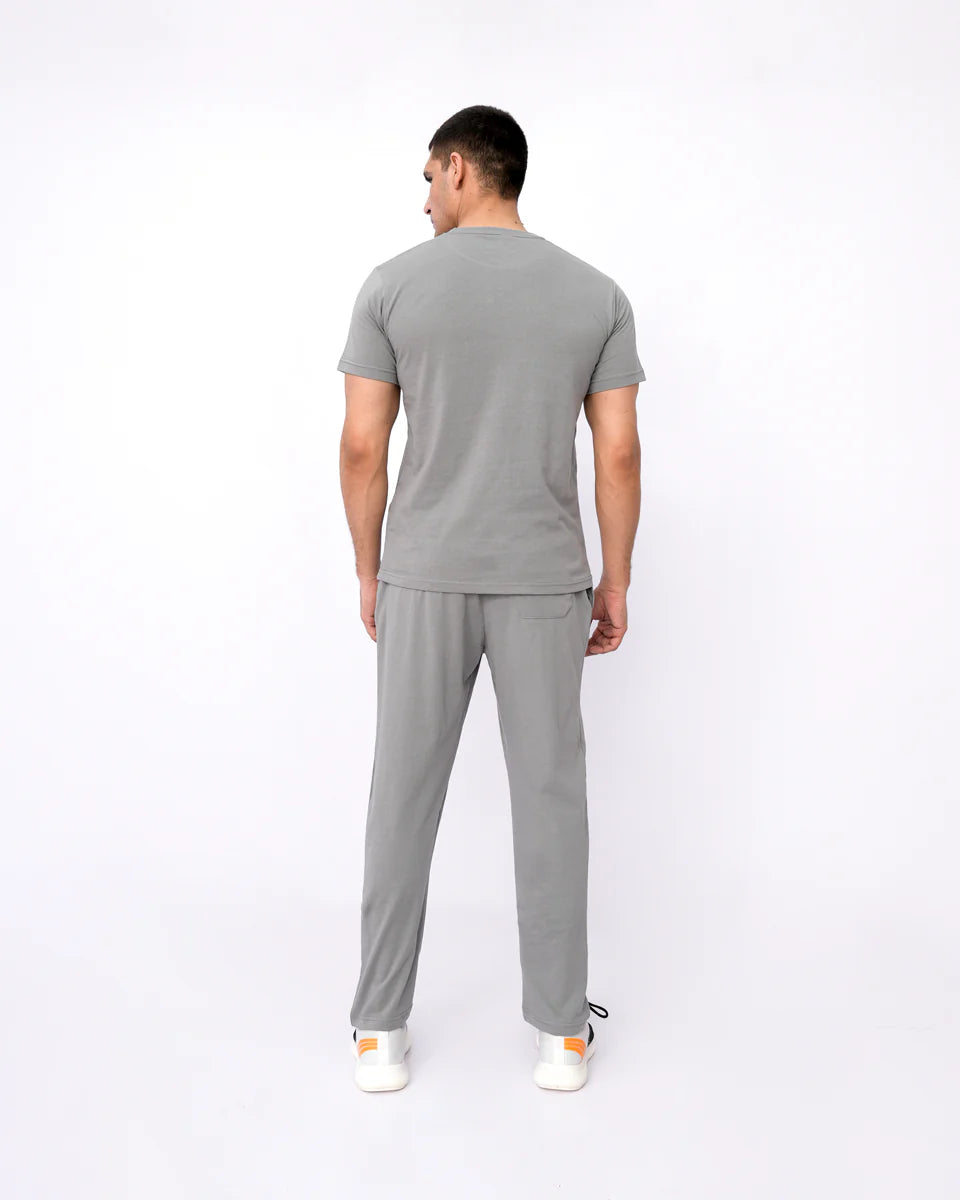 Men’s Solid Grey Co-ord Set – Neutral Grey
