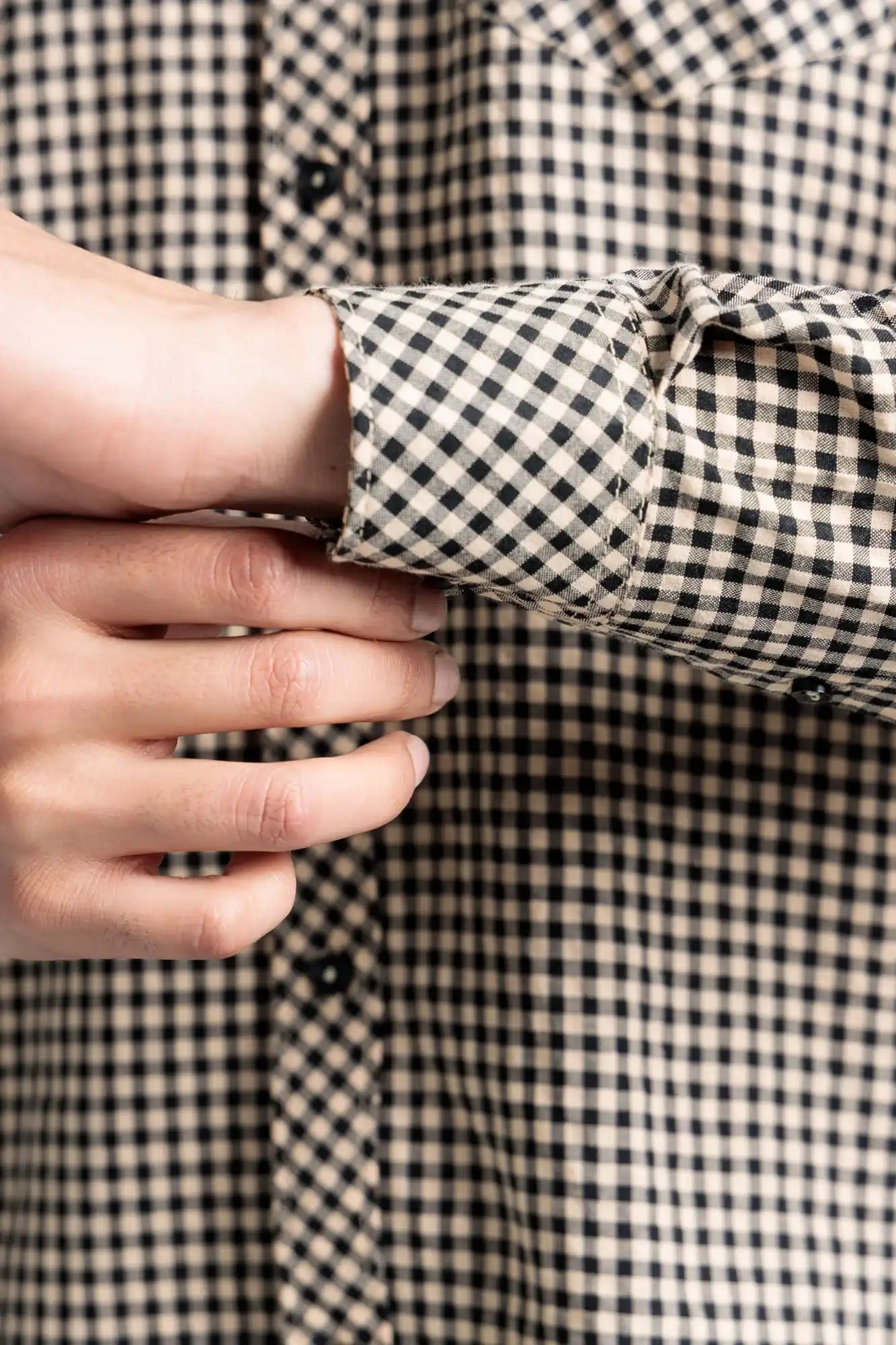 Men’s Classic Casual Shirt - Beige/Black