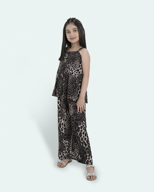 Girls Co-Ord Set - Leopard Print