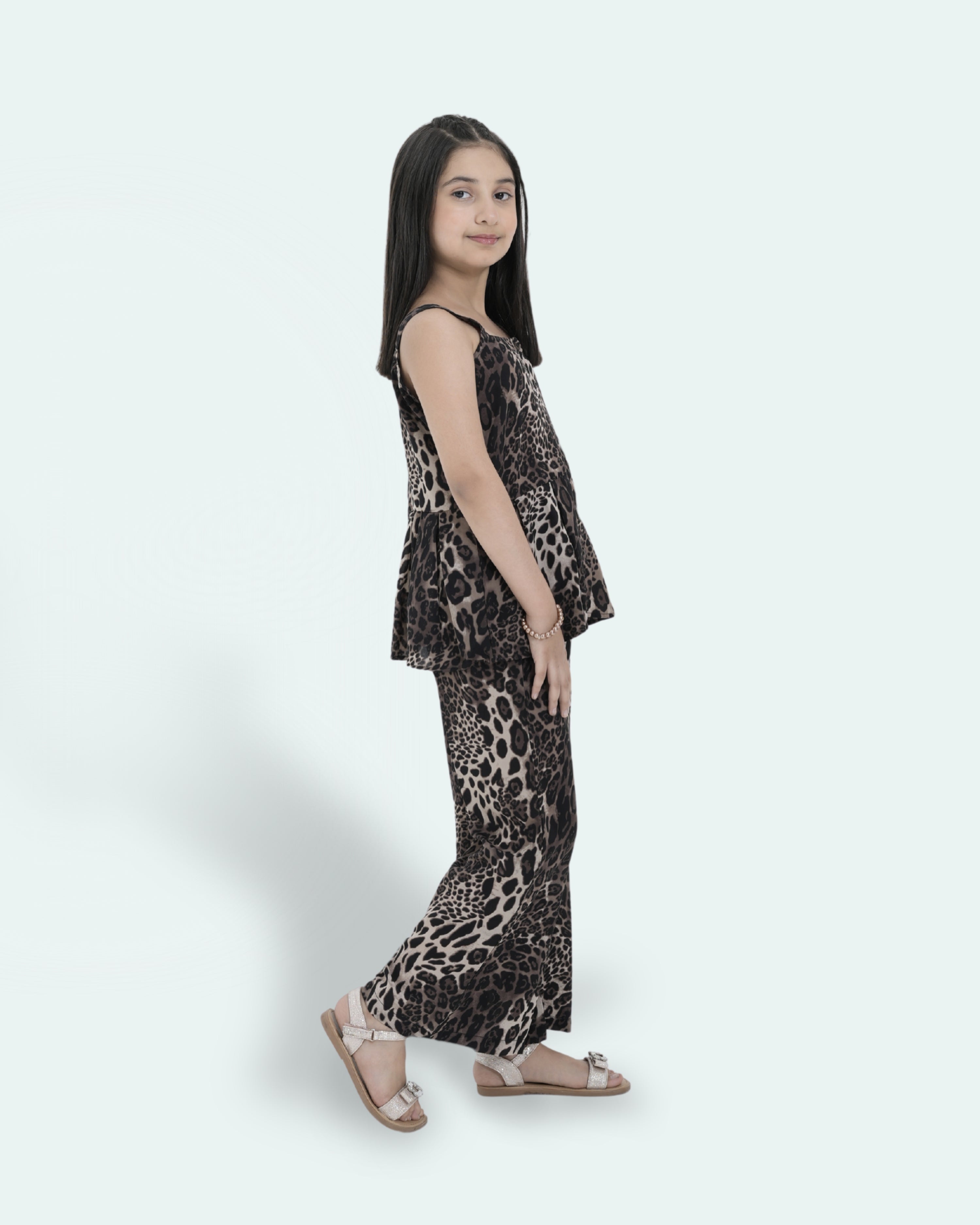 Girls Co-Ord Set - Leopard Print