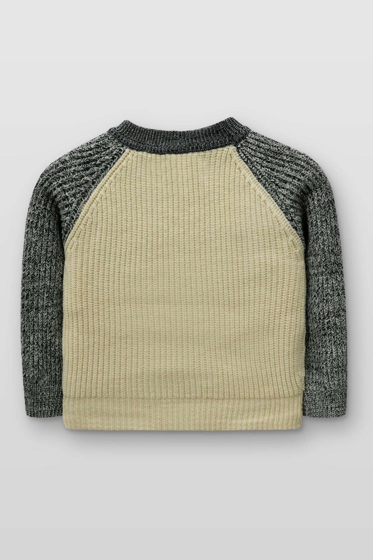 Little Boys’ R-Neck Wool Cardigan - Grey