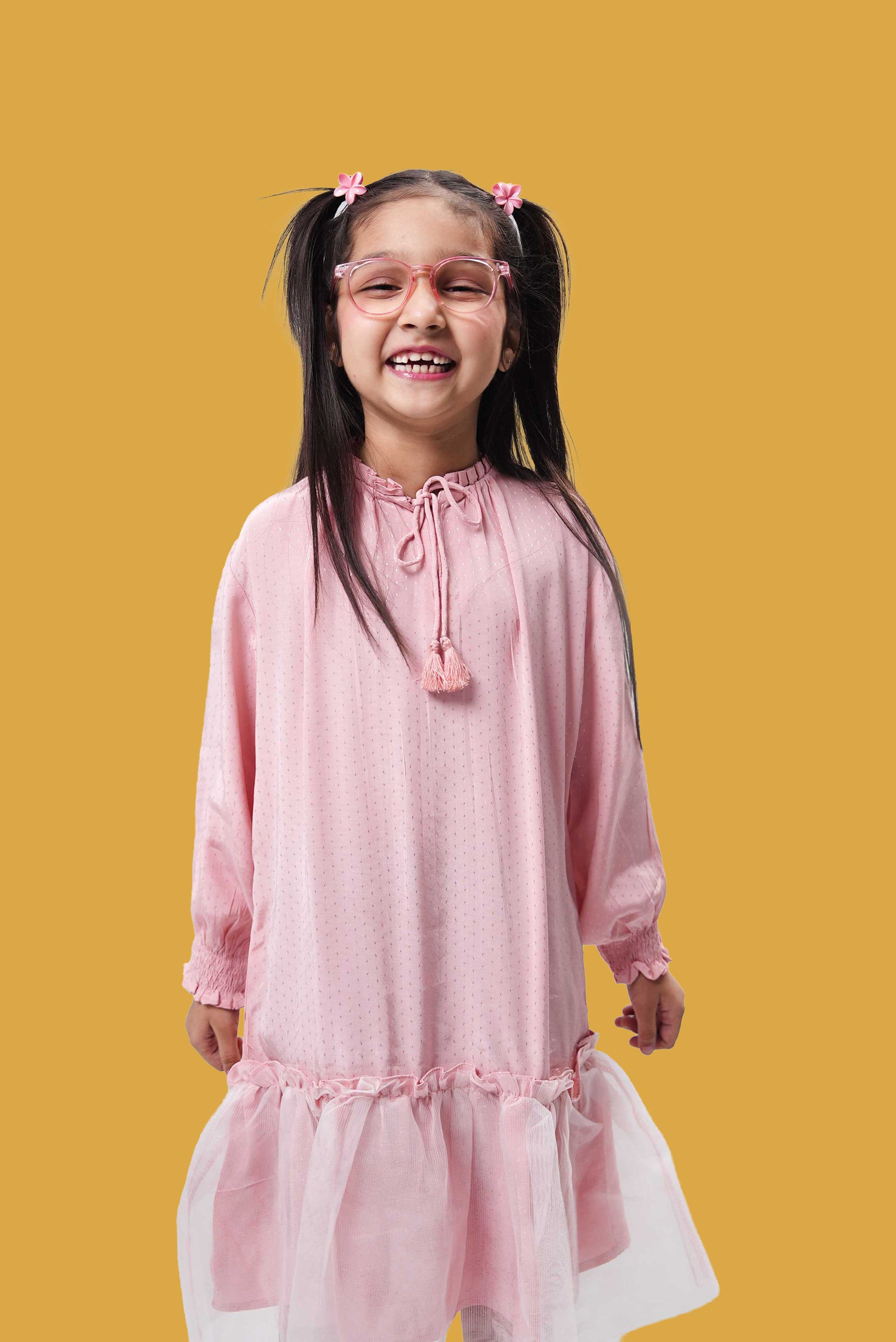 Little girls Frock - Coral Cloud