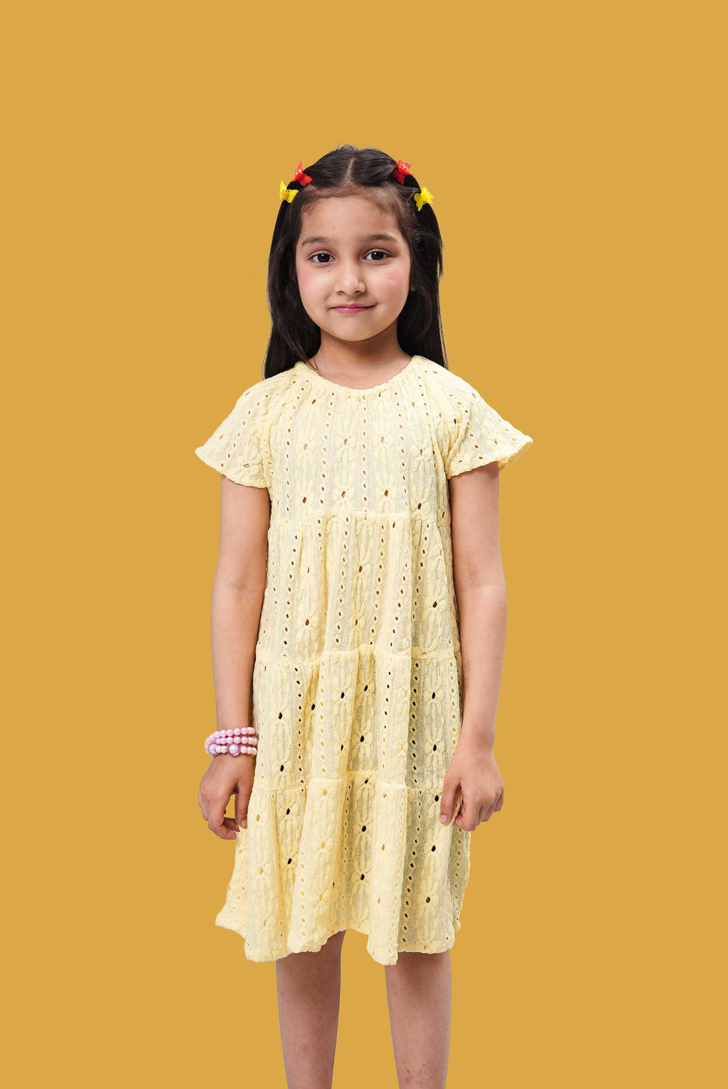 Little Girls Frock - Pastel Yellow