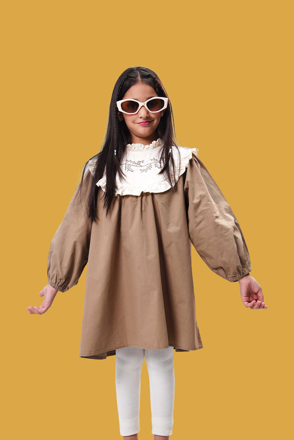 Junior Girls Frock - Elm Green