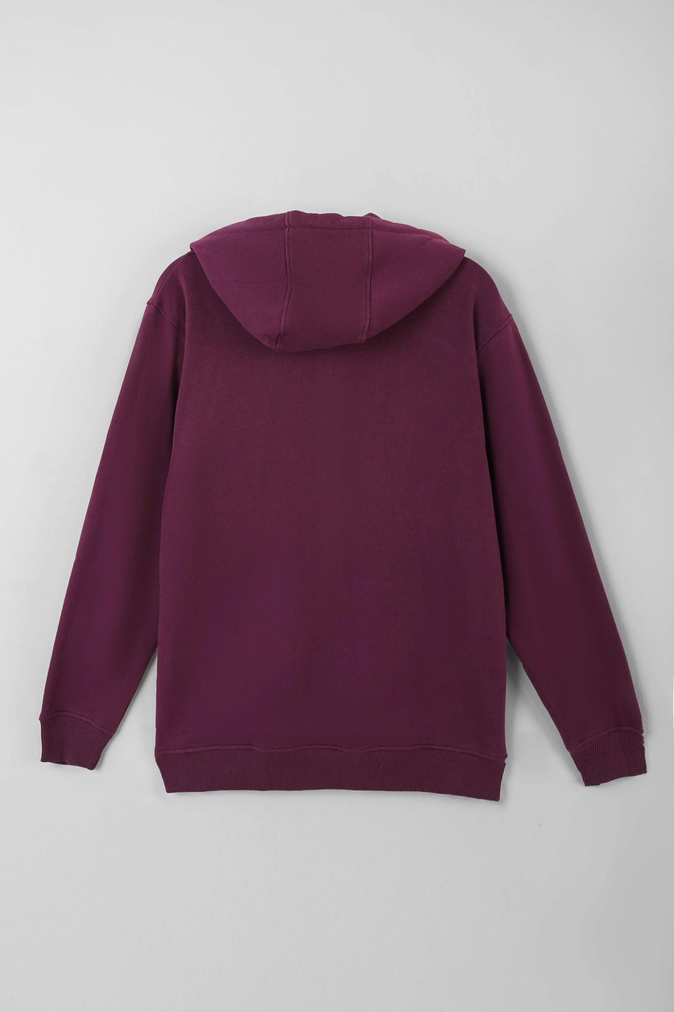 maroon hoodie on a light gray background