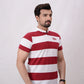 Men Stripe Polo Shirt - White