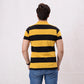 Men Stripe Polo Shirt - Black