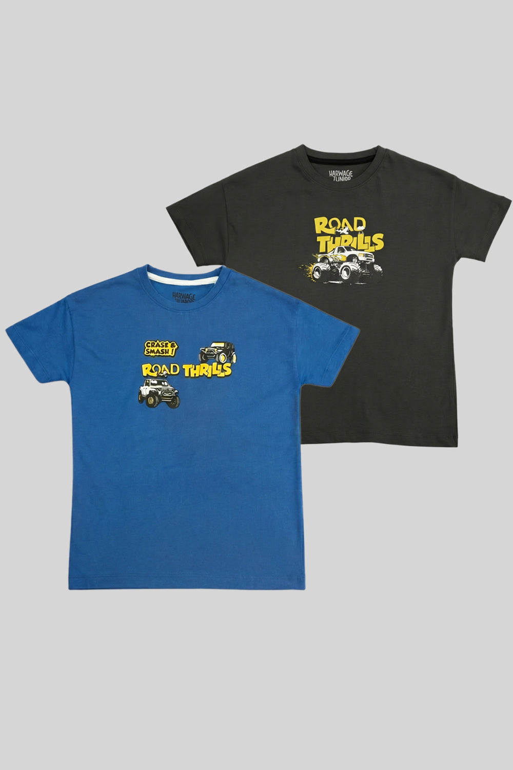 Little Kids Pack of Two T-Shirt – Charcoal & Sapphire