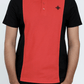 Men Cut line Polo Shirt - Red/Black