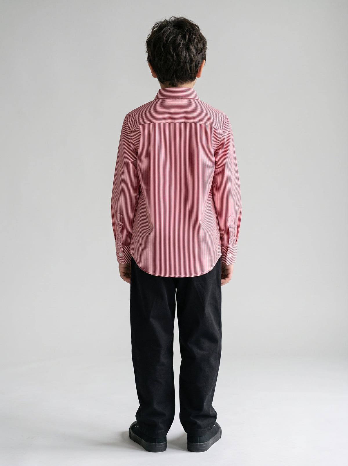 Little Boys Full Sleeves Casual Shirt Fit Cotton - Red and White